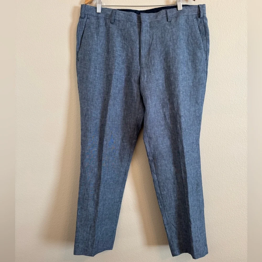 J. Crew 100% Linen Thompson Blue Suit Pants Men's 38*32